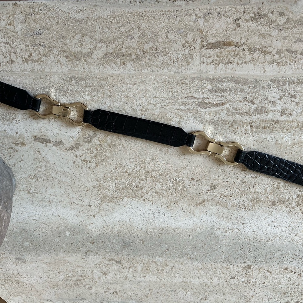 Rouje belt crocodile black like brand new Laure Small medium